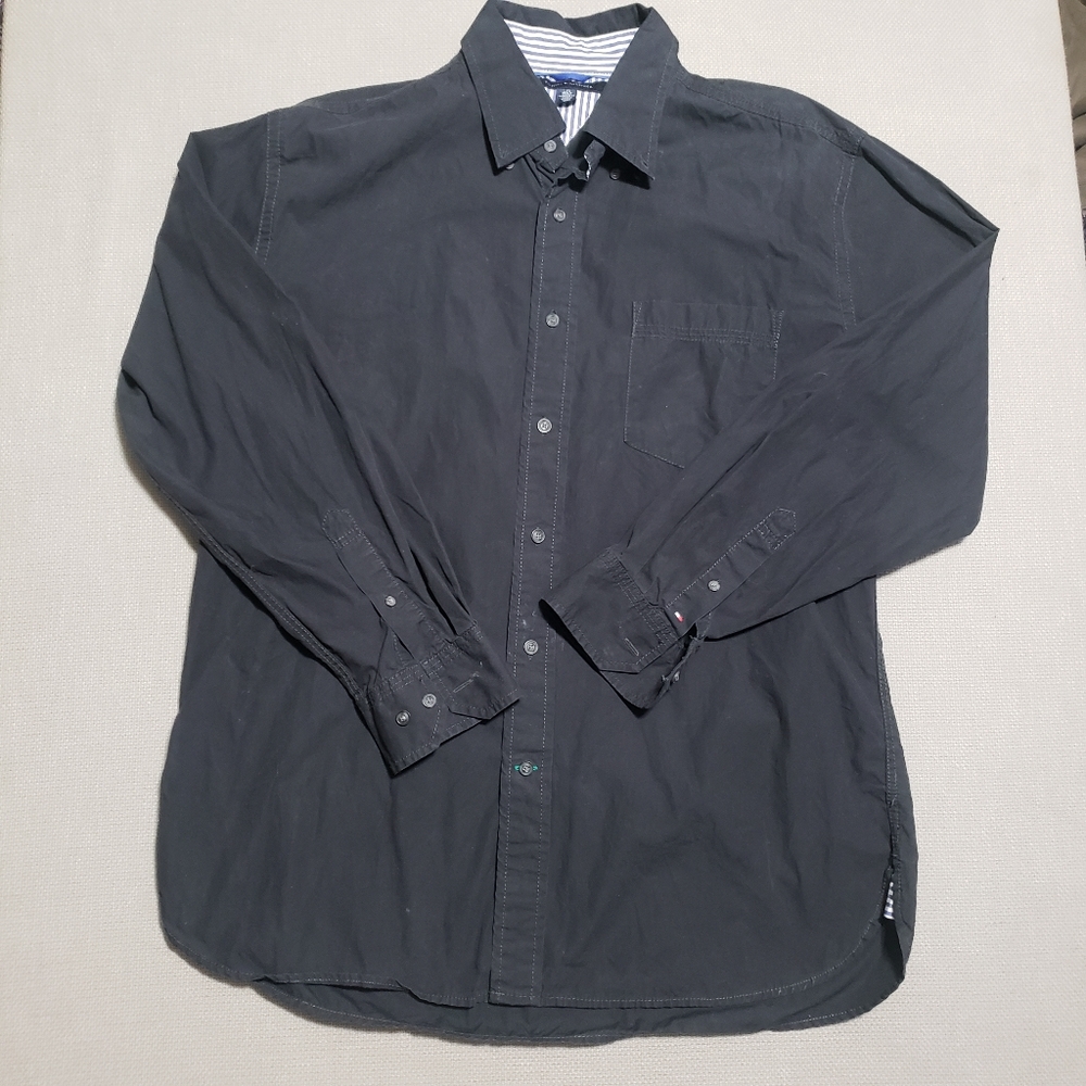 Tommy Hilfiger Men's Black Button Up Shirt Size L